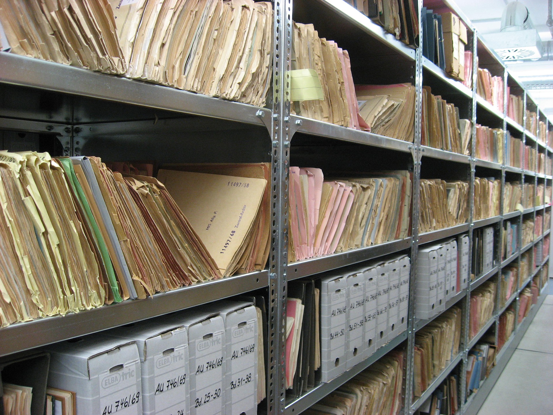 Files for cataloguing and boxing